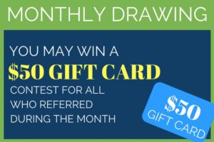 Monthly $50 drawing